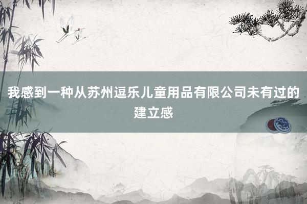 我感到一种从苏州逗乐儿童用品有限公司未有过的建立感